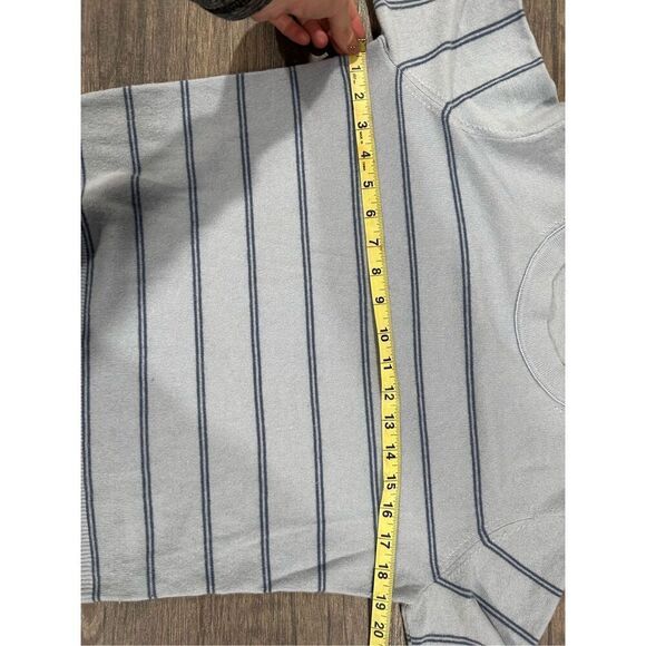 Vince Merino Wool Blend Striped Crewneck Long Sleeve Pullover Sweater Blue Small - Picture 11 of 13